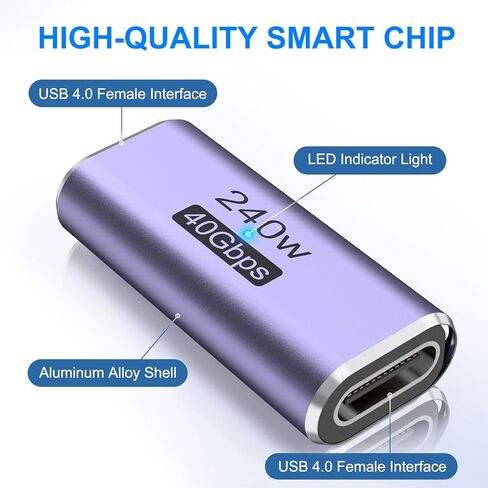 وصلة توصيل USB C من Vanjua مكونة من 3 قطع، وموسع محول USB من النوع C أنثى إلى أنثى متوافق مع Thunderbolt 4/3 يدعم شحن يصل إلى 240 وات ونقل بيانات 40 جيجابت في الثانية وفيديو 8K@60 هرتز in Kuwait