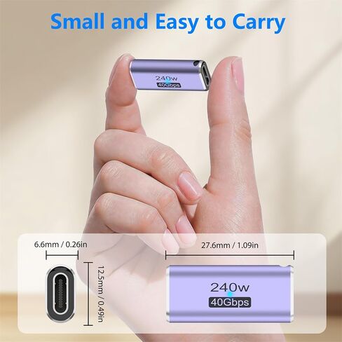 وصلة توصيل USB C من Vanjua مكونة من 3 قطع، وموسع محول USB من النوع C أنثى إلى أنثى متوافق مع Thunderbolt 4/3 يدعم شحن يصل إلى 240 وات ونقل بيانات 40 جيجابت في الثانية وفيديو 8K@60 هرتز in Kuwait