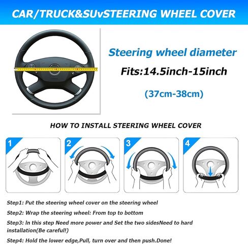 HZEL Car Steering Wheel Cover, Elastic Stretch Non-Slip Breathable Vehicle Steering Wheel Wrap, Automotive Interior Protector Decoration Accessories, Universal for SUV Sedan Truck (Orange) in Saudi Arabia