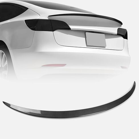 سبويلر خلفي مناسب لـ 2017-2023 Tesla Model 3، ABS OEM نمط الأداء الذيل الجذع والشفة الجناح المظهر الرياضي الملحقات مظهر ألياف الكربون in Saudi Arabia