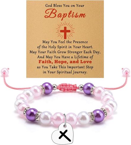 Christian Gifts for Women Religious Faith Based Present Beaded Bracelet Keepsake Catholic Baptism First Communion Confirmation Gifts Christmas Birthday Present for Her Mom Sister Jewelry Bracelet in Saudi Arabia