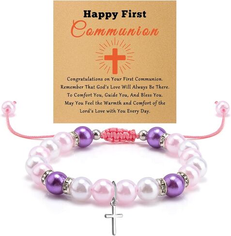 Christian Gifts for Women Religious Faith Based Present Beaded Bracelet Keepsake Catholic Baptism First Communion Confirmation Gifts Christmas Birthday Present for Her Mom Sister Jewelry Bracelet in Saudi Arabia