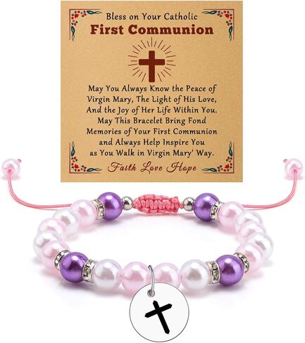 Christian Gifts for Women Religious Faith Based Present Beaded Bracelet Keepsake Catholic Baptism First Communion Confirmation Gifts Christmas Birthday Present for Her Mom Sister Jewelry Bracelet in Saudi Arabia