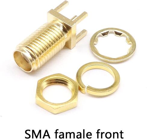 SMA Female Length 16.5mm Jack Plug Adapter Solder Edge P C B Straight Right Angle Mount RF Copper Connector Plug Socket Front 1Pcs in Kuwait