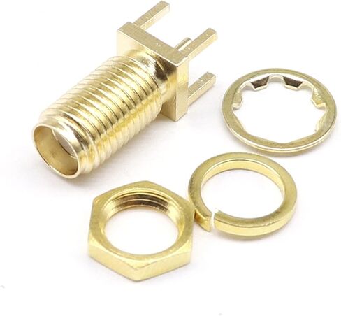 SMA Female Length 16.5mm Jack Plug Adapter Solder Edge P C B Straight Right Angle Mount RF Copper Connector Plug Socket Front 1Pcs in Kuwait
