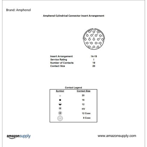 Amphenol Industrial PT06A-14-19P دبوس موصل دائري، واجب عام، غير بيئي، اقتران حربة، إنهاء اللحام، قابس مستقيم، ترتيب إدخال 14-19، 14 حجم الصدفة، 19 جهة اتصال in Kuwait