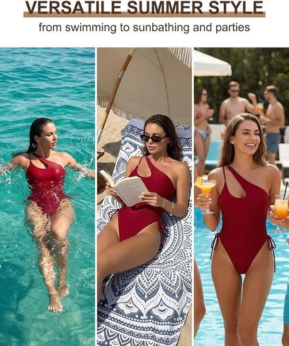 Red One-Shoulder One-Piece Swimsuit - M in Saudi Arabia