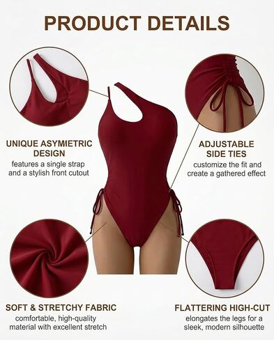 Red One-Shoulder One-Piece Swimsuit - M in Saudi Arabia