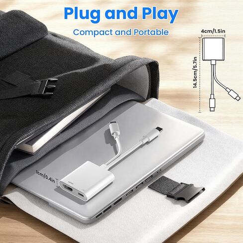 محول USB-C وLightning إلى HDMI لأجهزة iPhone إلى التلفزيون، 4K@60 هرتز معتمد من MFi محول Lightning إلى AV الرقمي مع منفذ شحن 100 واط لأجهزة iPhone 17 16 15 14/MacBook/iPad إلى HDTV/جهاز العرض/الشاشة in Saudi Arabia