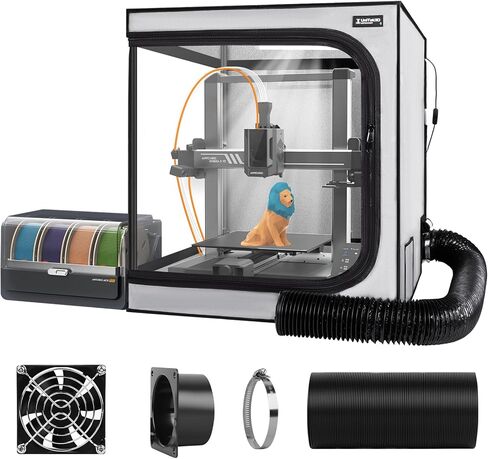 3D Printer Enclosure with Ventilation Kit for Anycubic Kobra 3/3 V2 Combo/Flashforge AD5X 3D Printers,Fireproof & Dustproof Noise Reduction 3D Printer Cover with USB LED Lighting System-580*650*650mm in Saudi Arabia