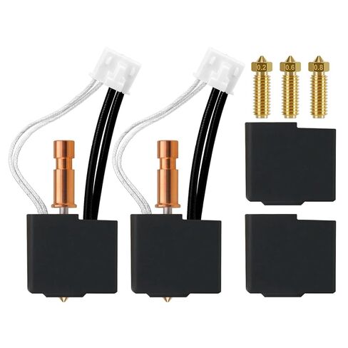 2PCS 0.4MM 3D Printer Kobra S1 Upgraded Extruder Hotend Kits- Kobra S1 Combo Hot End/Printhead, with 3 Replacement Brass Nozzles(0.2/0.6/0.8mm), with Extra 2 Pack Silicone Cover Case in Saudi Arabia