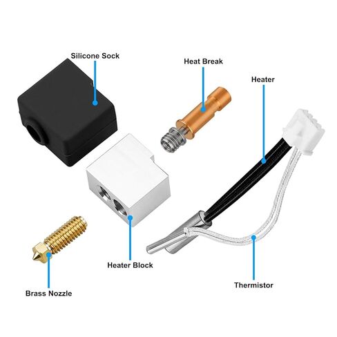 2PCS 0.4MM 3D Printer Kobra S1 Upgraded Extruder Hotend Kits- Kobra S1 Combo Hot End/Printhead, with 3 Replacement Brass Nozzles(0.2/0.6/0.8mm), with Extra 2 Pack Silicone Cover Case in Saudi Arabia