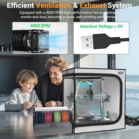 3D Printer Enclosure with Ventilation Kit for Anycubic Kobra 3/3 V2 Combo/Flashforge AD5X 3D Printers,Fireproof & Dustproof Noise Reduction 3D Printer Cover with USB LED Lighting System-580*650*650mm in Saudi Arabia