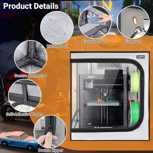 3D Printer Enclosure with Ventilation Kit for Anycubic Kobra 3/3 V2 Combo/Flashforge AD5X 3D Printers,Fireproof & Dustproof Noise Reduction 3D Printer Cover with USB LED Lighting System-580*650*650mm in Saudi Arabia