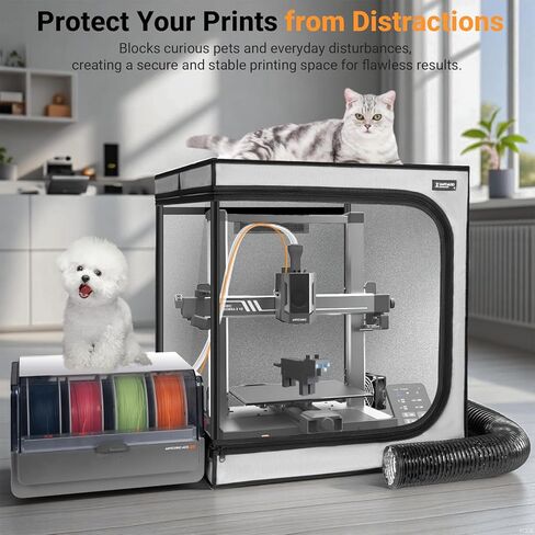 3D Printer Enclosure with Ventilation Kit for Anycubic Kobra 3/3 V2 Combo/Flashforge AD5X 3D Printers,Fireproof & Dustproof Noise Reduction 3D Printer Cover with USB LED Lighting System-580*650*650mm in Saudi Arabia