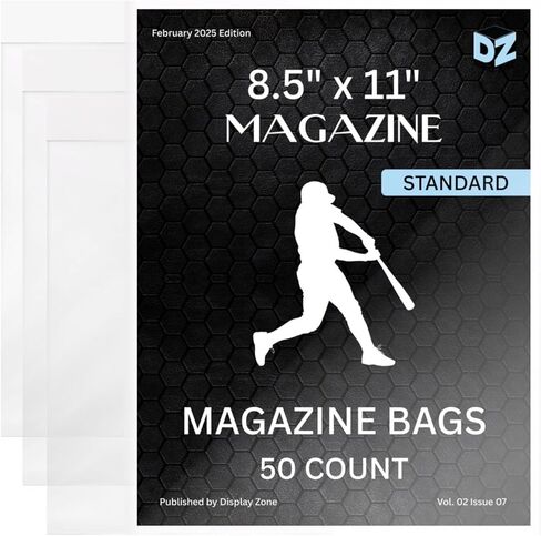 (50 Count) Display Zone Magazine Bags 8-3/4" X 11-1/8" - Acid-Free Polypropylene Plastic Sleeves - Crystal Clear Protection for Your Magazines - Archival Storage Covers for Collectors (Standard) in Saudi Arabia