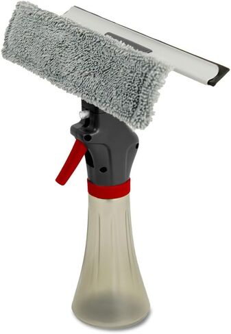 Libman 3-in-1 Window Squeegee Spray Tool – Spray Bottle with Microfiber Scrubber and Rubber Blade – All-in-One Glass Cleaner – Streak-Free Shine – Machine-Washable – Easy Storage & Use in Saudi Arabia