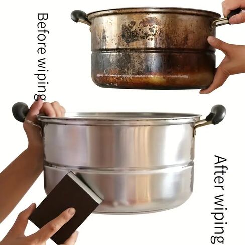 3Pcs Carborundum Sponge, Emery Sponge Brush Clean Eraser Scrub, Sponges for Removing Rust Cleaning Pots and Pans, Household Cleaning Tool, Brown in Saudi Arabia