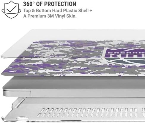 Skinit Case + Skin Compatible with MacBook Air 13in (2020) - Officially Licensed NBA Sacramento Kings Purple Digi Camo Design in Saudi Arabia