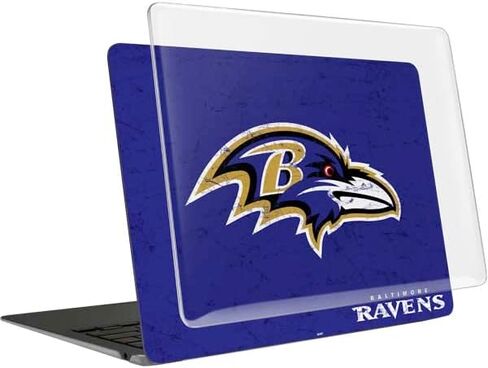 Skinit Case + Skin Compatible with MacBook Air 13in (2020) - Officially Licensed NFL Baltimore Ravens Distressed Design in Saudi Arabia