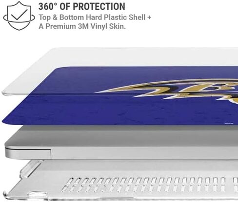 Skinit Case + Skin Compatible with MacBook Air 13in (2020) - Officially Licensed NFL Baltimore Ravens Distressed Design in Saudi Arabia