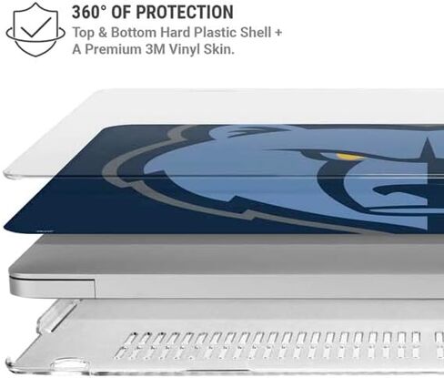 حافظة Skinit + غلاف متوافق مع جهاز MacBook Air 13in (2020) - تصميم شعار كبير مرخص رسميًا من NBA Memphis Grizzlies in Saudi Arabia