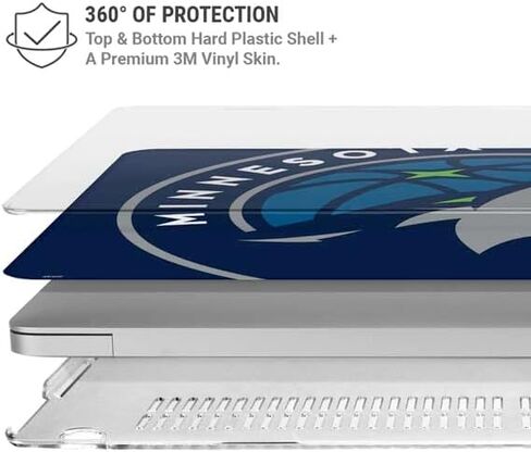 حافظة Skinit + غلاف متوافق مع جهاز MacBook Air 13in (2020) - تصميم شعار كبير مرخص رسميًا من NBA Minnesota Timberwolves in Saudi Arabia