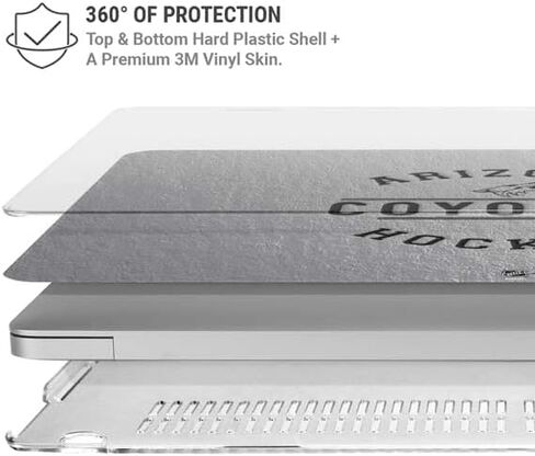 Skinit Case + Skin Compatible with MacBook Air 13in M1 (2021) - Officially Licensed NHL Arizona Coyotes Black Text Design in Saudi Arabia
