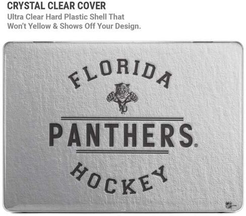 حافظة Skinit + غلاف متوافق مع جهاز MacBook Air 13in (2020) - تصميم نص أسود مرخص رسميًا من NHL Florida Panthers in Saudi Arabia
