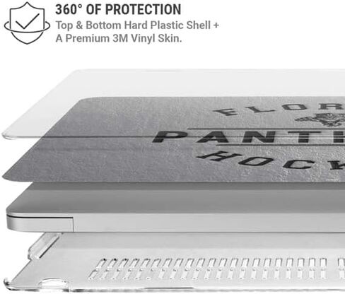 حافظة Skinit + غلاف متوافق مع جهاز MacBook Air 13in (2020) - تصميم نص أسود مرخص رسميًا من NHL Florida Panthers in Saudi Arabia