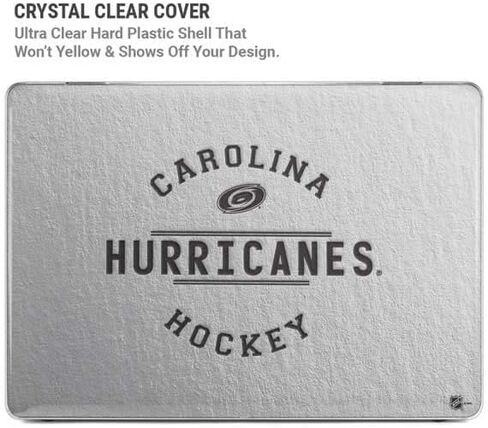 حافظة Skinit + غلاف متوافق مع جهاز MacBook Air 13in (2020) - تصميم نص أسود مرخص رسميًا من NHL Carolina Hurricanes in Saudi Arabia