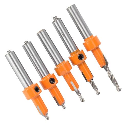 Countersink Drill Bit Set, YG8 Alloy Material, 2.8-4mm Drilling Diameter, Spray Treatment, Wood, Aluminum, 5pcs in Case, Carpentry Tool in Saudi Arabia