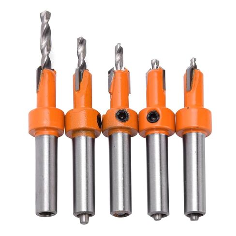 Countersink Drill Bit Set, YG8 Alloy Material, 2.8-4mm Drilling Diameter, Spray Treatment, Wood, Aluminum, 5pcs in Case, Carpentry Tool in Saudi Arabia