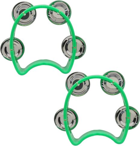 Murtenze 2 Pack Percussion Handheld Tambourines with 4 Jingle Bells, Mini Percussion Rhythm Musical Instrument for School, Party (4 Colors) in Saudi Arabia