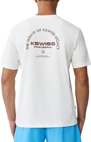 تي شيرت برسومات Pickleball للرجال من K-Swiss - DryAero سريع الجفاف وممتص للرطوبة، تي شيرت رياضي كاجوال ناعم ومطاط in Saudi Arabia
