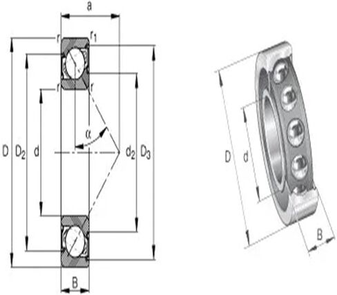 1 قطعة 7208 7208C 2RZ P4 40x80x18 محامل الاتصال الزاوي محامل المغزل in Kuwait