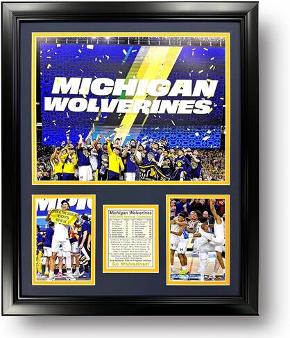 Michigan Basketball | 2025-2026 Men's College Basketball Champions | Collectible Wolverines Memorabilia | Framed Sports Photo Gift, Man Cave Wall Art, Home Decor | 2 Sizes & 2 Styles (Mosaic, 12"x15") in Saudi Arabia
