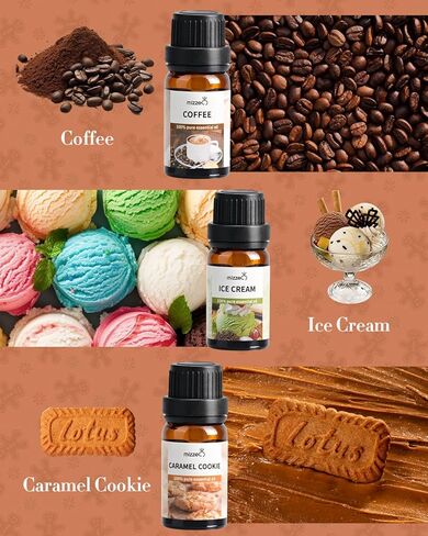 Bakery Essential Oil Set, Premium Pure & Natural Aromatherapy Essential Oils for Diffuser for Home, 3 * 10 ML Diffuser Oil Gift Set- Coffee,Ice Cream,Caramel Cookie in Saudi Arabia