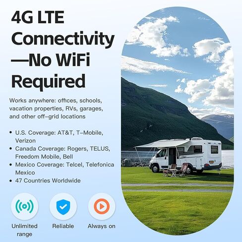 جهاز مراقبة درجة حرارة الحيوانات الأليفة RV، جهاز مراقبة عن بعد خلوي 4G مع ثاني أكسيد الكربون، HCHO، TVOC، تنبيهات درجة الحرارة والرطوبة، تنبيهات انقطاع الطاقة لمنازل العطلات وغرف الخادم، يتضمن اشتراكًا لمدة عام in Saudi Arabia