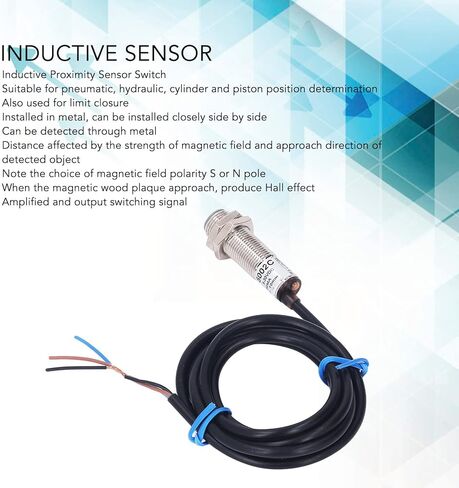 5 قطع من مستشعرات القرب الاستقرائي، تأثير القاعة NPN 5‑30V DC مفتوح عادة (NO) 3 أسلاك مستشعر القرب لتحديد موضع مكبس الأسطوانة in Kuwait