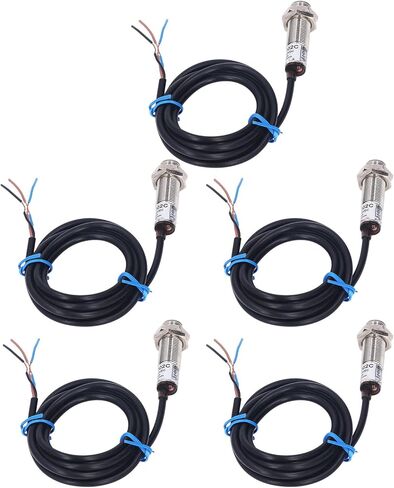 5 قطع من مستشعرات القرب الاستقرائي، تأثير القاعة NPN 5‑30V DC مفتوح عادة (NO) 3 أسلاك مستشعر القرب لتحديد موضع مكبس الأسطوانة in Kuwait
