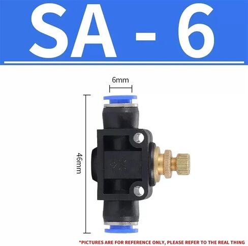 Air Flow Speed Control Valve Tube Water Hose Pneumatic Push In Fittings Throttle Valve SA 4-12mm(Color:6mm) in Saudi Arabia
