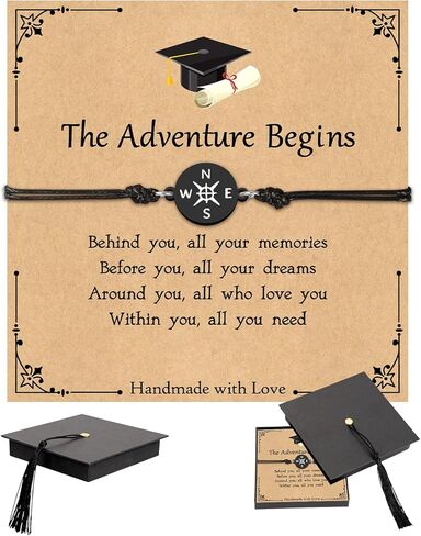 CDLong 2026 Graduation Gifts with Cap Box, Her/Him Adjustable Unisex Compass Bracelet for College Middle High School Classmates in Saudi Arabia