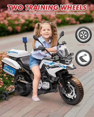 دراجة نارية كهربائية مرخصة من BMW للأطفال، دراجة نارية للركوب 12 فولت مع عجلات تدريب، سرعتان (1.86-4.35 ميل في الساعة)، مصابيح أمامية LED، مشغل MP3 وصندوق تخزين، هدية للأولاد والبنات in Saudi Arabia