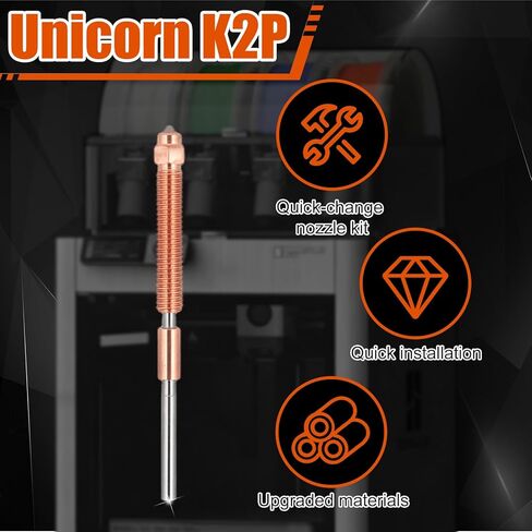طقم فوهات يونيكورن مقاس 0.4 مم لمجموعة Creality K2 Plus/Hi، مع 5 جوارب سيليكون ومفتاح ربط لقطع غيار الطابعة ثلاثية الأبعاد Creality Hi وK2 وK2 Pro وK2 Plus in Kuwait