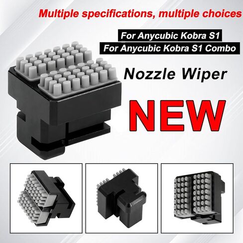 3-Pack Black Nozzle Wiper for Kobra S1/S1 Combo, 360° Silicone Cleaning Brush with PETG Holder, Quick Snap-On Installation, High-Temperature Resistant Nozzle Maintenance Tool in Saudi Arabia