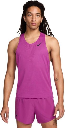 Nike AeroSwift Men's Dri-FIT ADV Running Singlet (Hot Fuchsia/Black, FN4231-518) Size Medium in Saudi Arabia