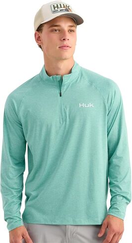 HUK Men's Airweight Heather 1/4 Zip, Lightweight Upf 30+ Performance Pullover With Recycled Polyester and Stretch Fabric in Saudi Arabia