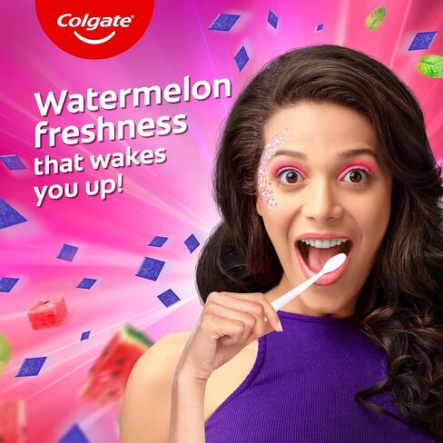 Colgate MaxFresh Watermelon Blast Gel Toothpaste, with Cooling Crystals, Watermelon Flavour, and Ultrafreeze Technology for Intense Freshness, Vegan, Gluten-Free 100g/3.5oz in Saudi Arabia