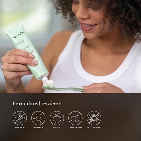 SeroVital Smile Revitalizing Toothpaste — Nano-Hydroxyapatite & Fruit Enzyme Whitening Toothpaste | Formulated Without Fluoride | for Sensitive Teeth | Mint Kiss Flavor | 4 oz. in Saudi Arabia